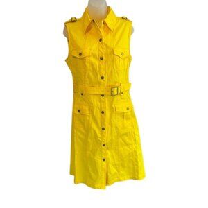 Marvin Richards Yellow Belted Shirt Dress size small